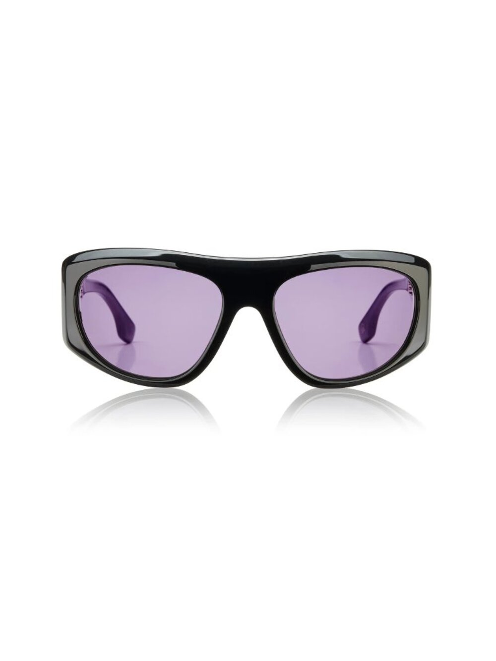 New Raval Eyewear Women's Sunglasses Black Square Purple Lens Acetate Frame C1